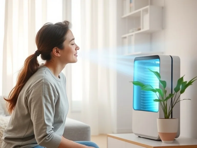 a person using air purifer