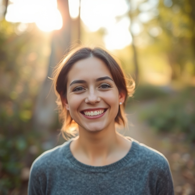 person with a smile in a natural