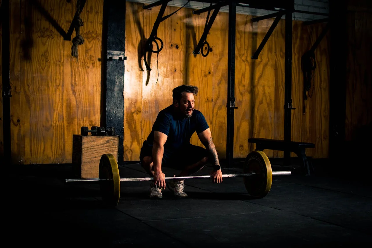 A Man Doing Deadlifting